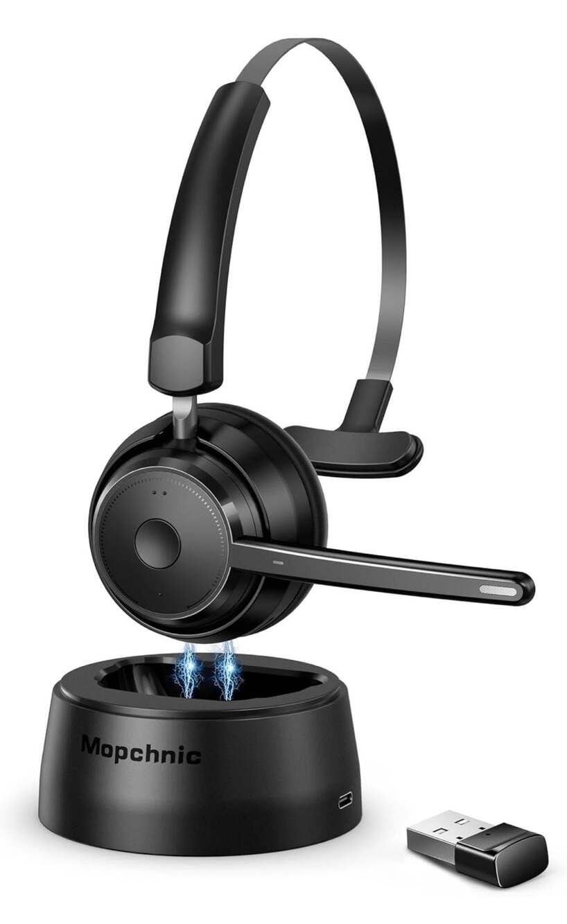 Mopchnic KH113M Wireless Bluetooth Headset with Microphone and Charging Base